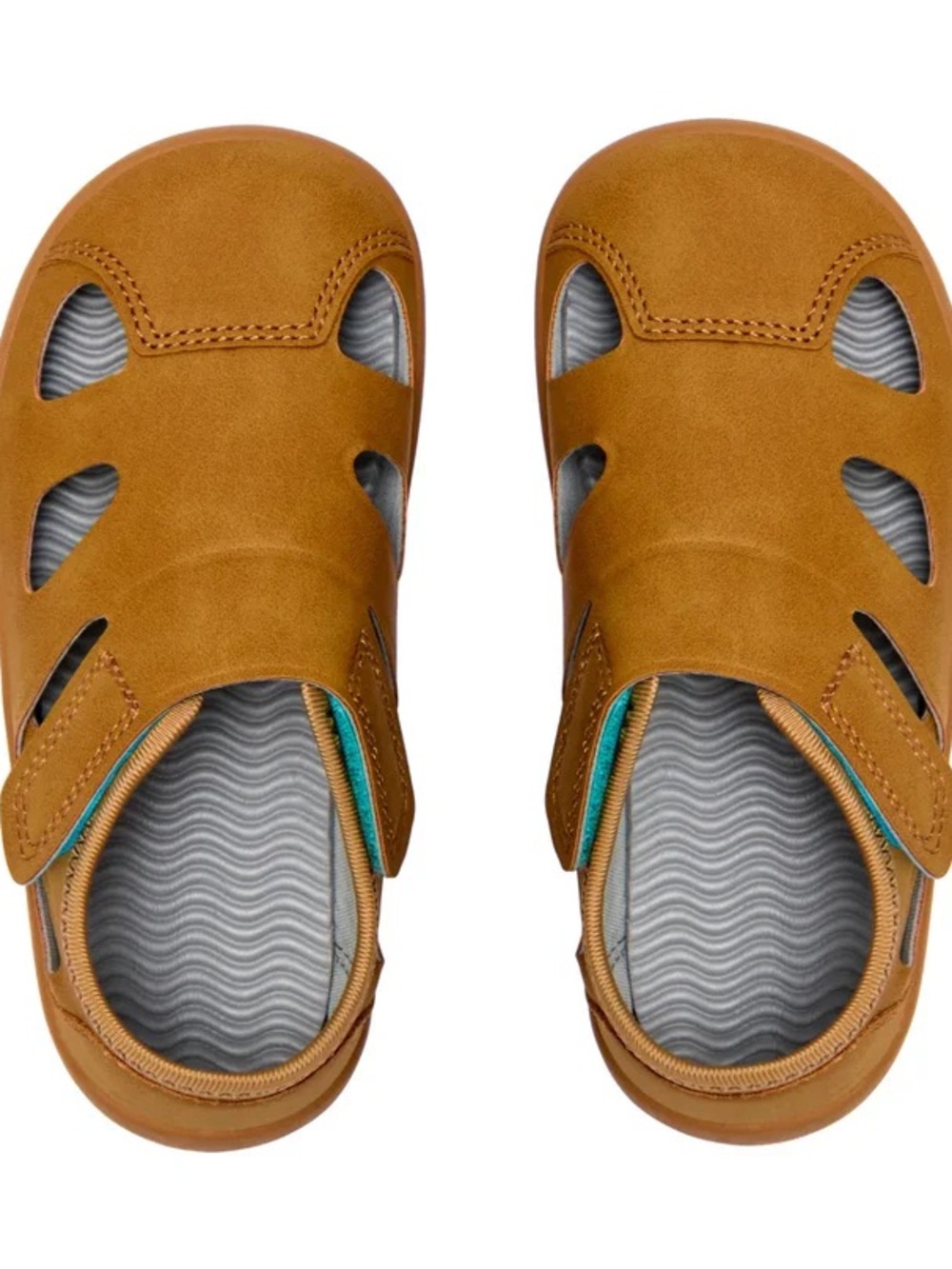 TEN Little The Everyday Sandals Brown Tan Velcro Shoes Size 8.5